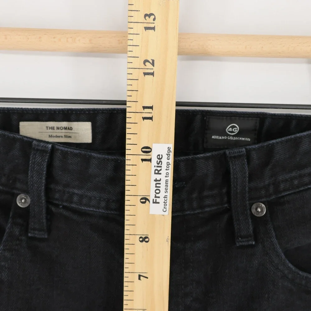 AG Adriano Goldschmied Nomad Jeans Mens 32x34 Black Modern Slim Stretch Denim